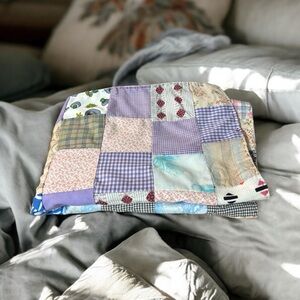 Vintage Handmade Quilt Patchwork Baby Child Blanket- Lap Throw- Toddlers Bedroom
